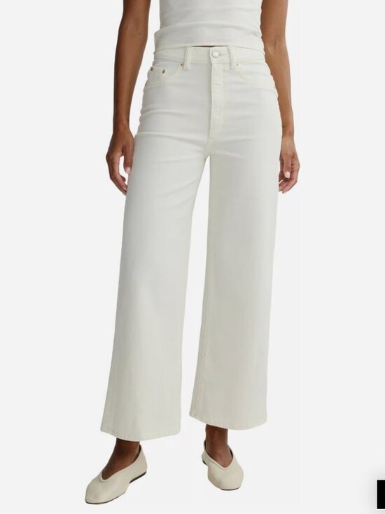 DL1961 Denim - DL1961 Hepburn High Rise Wide Leg Ankle Jeans White Eggshell 25 EUC